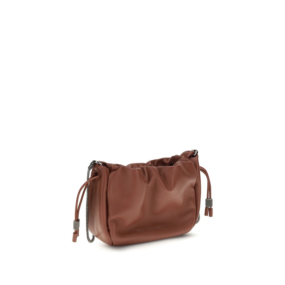 Brunello Cucinelli Brown Calf Leather Bos Taurus Shoulder Bag - Image 2