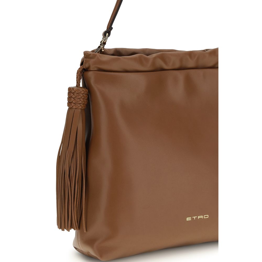Etro Brown Lamb Ovis Aries Aries Shoulder Bag - Image 4
