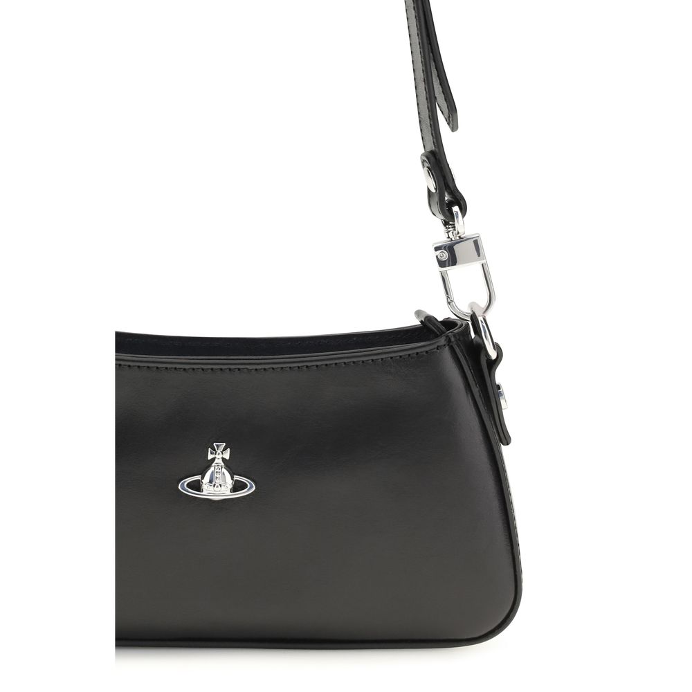 Vivienne Westwood Black Calf Leather Bos Taurus Shoulder Bag - Image 4