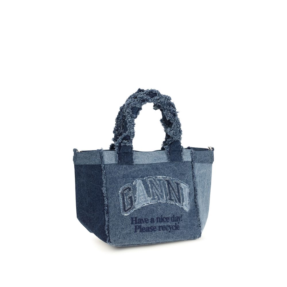 Ganni Blue Cotton Handbag - Image 2