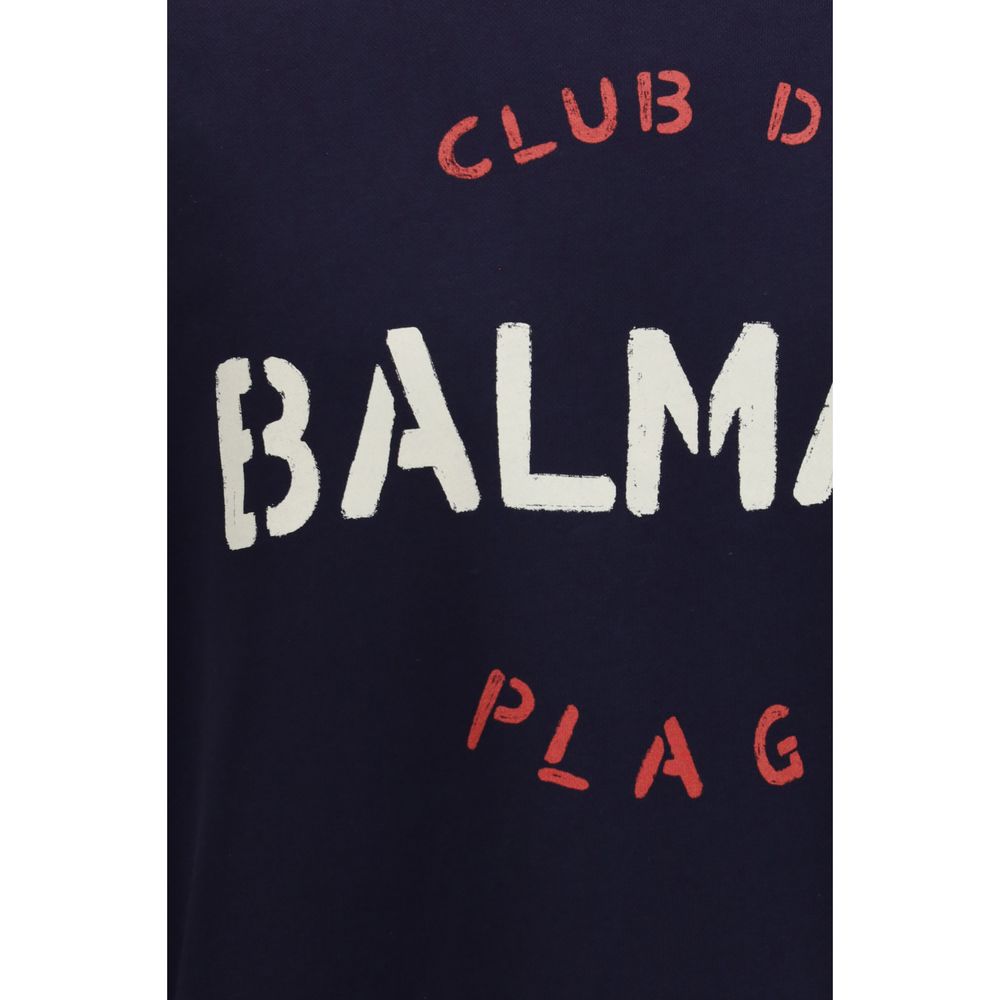 Balmain Blue Cotton Sweatshirt - Image 3