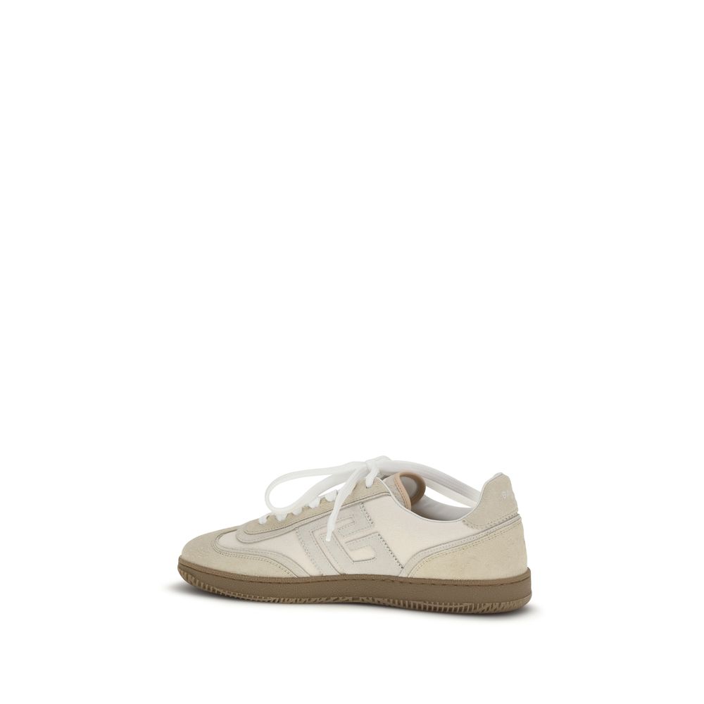 Balmain Beige Suede Leather Athletic Sneakers - Image 3