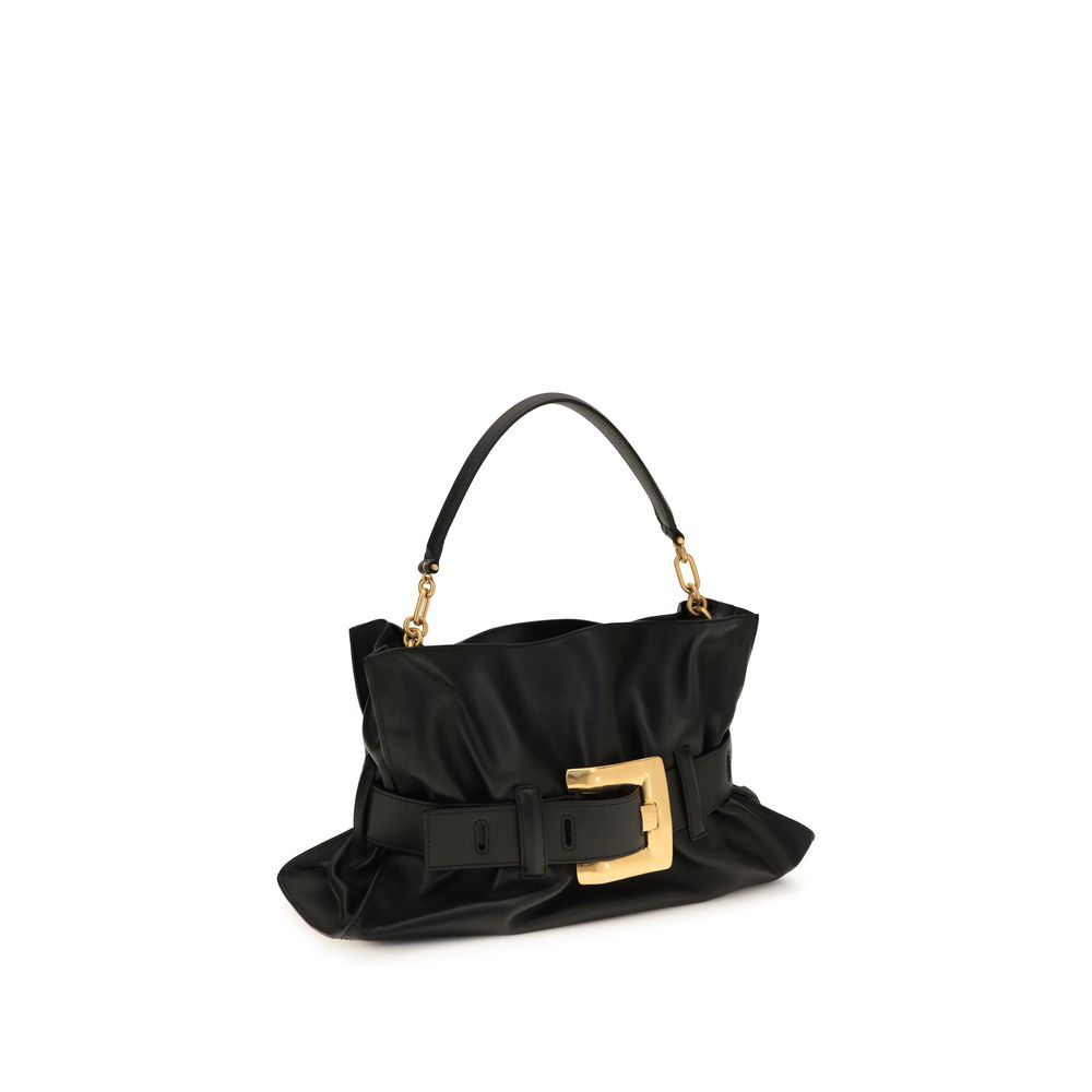 Balmain Black Calf Leather Bos Taurus Shoulder Bag - Image 2