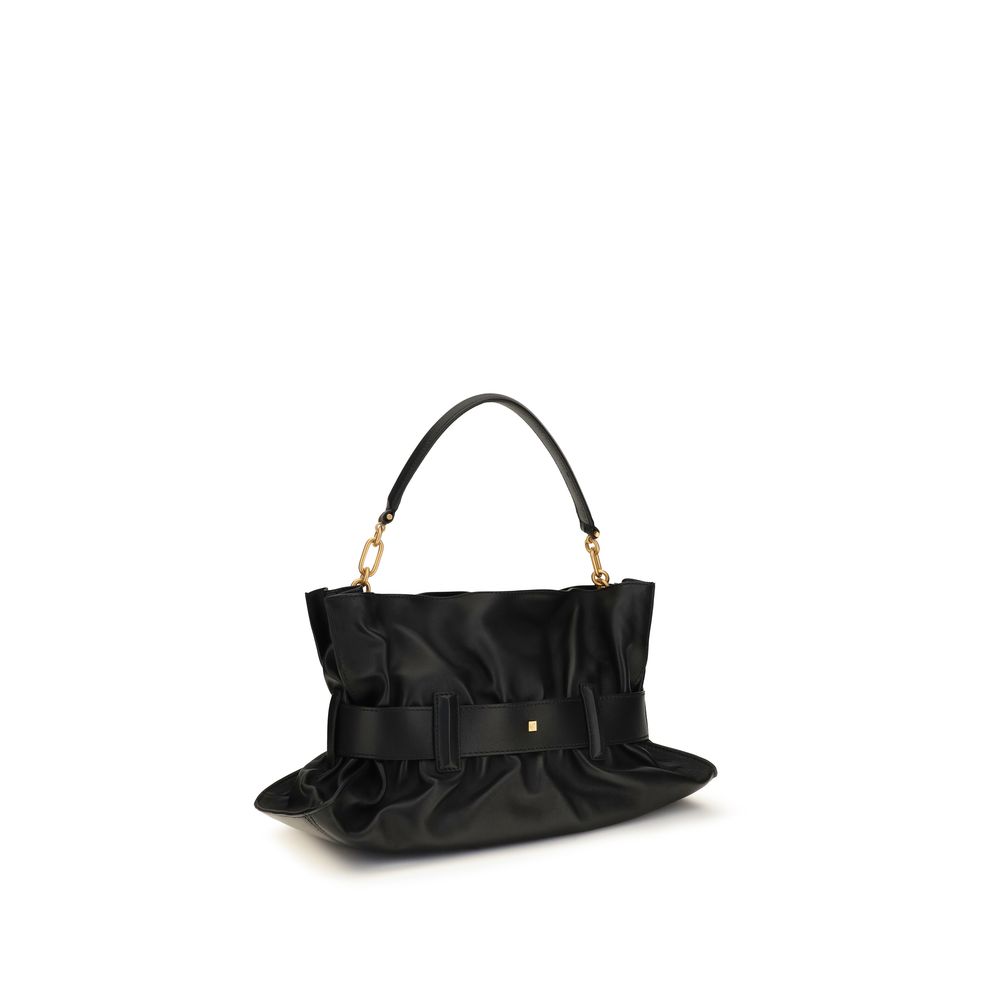 Balmain Black Calf Leather Bos Taurus Shoulder Bag - Image 3
