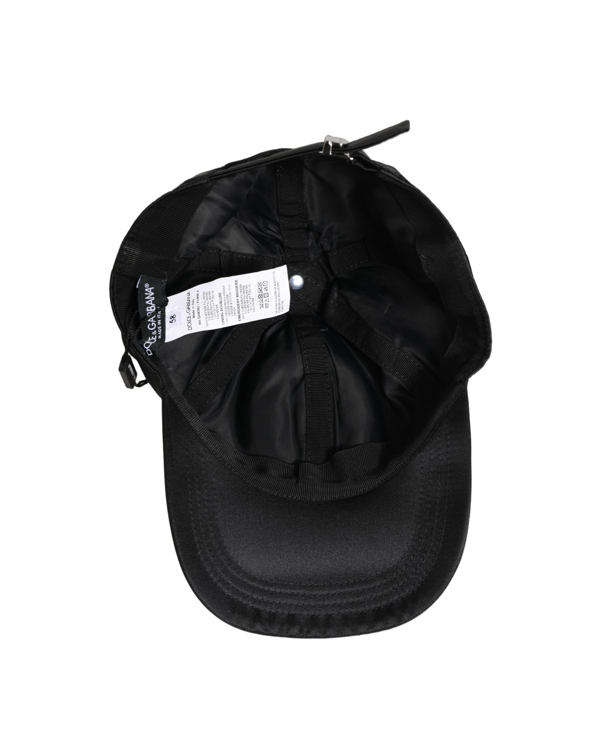 Dolce & Gabbana Men Black Velvet Animal Ears Baseball Cap Hat - Image 3