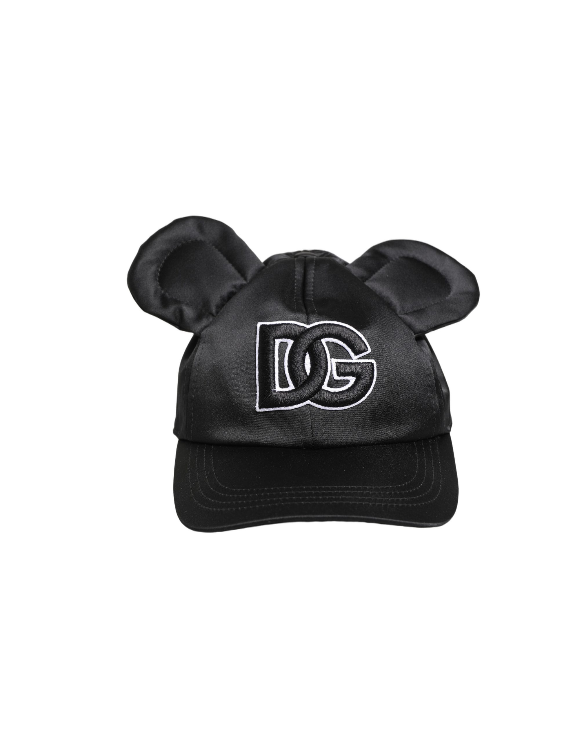 Dolce & Gabbana Men Black Velvet Animal Ears Baseball Cap Hat - Image 2