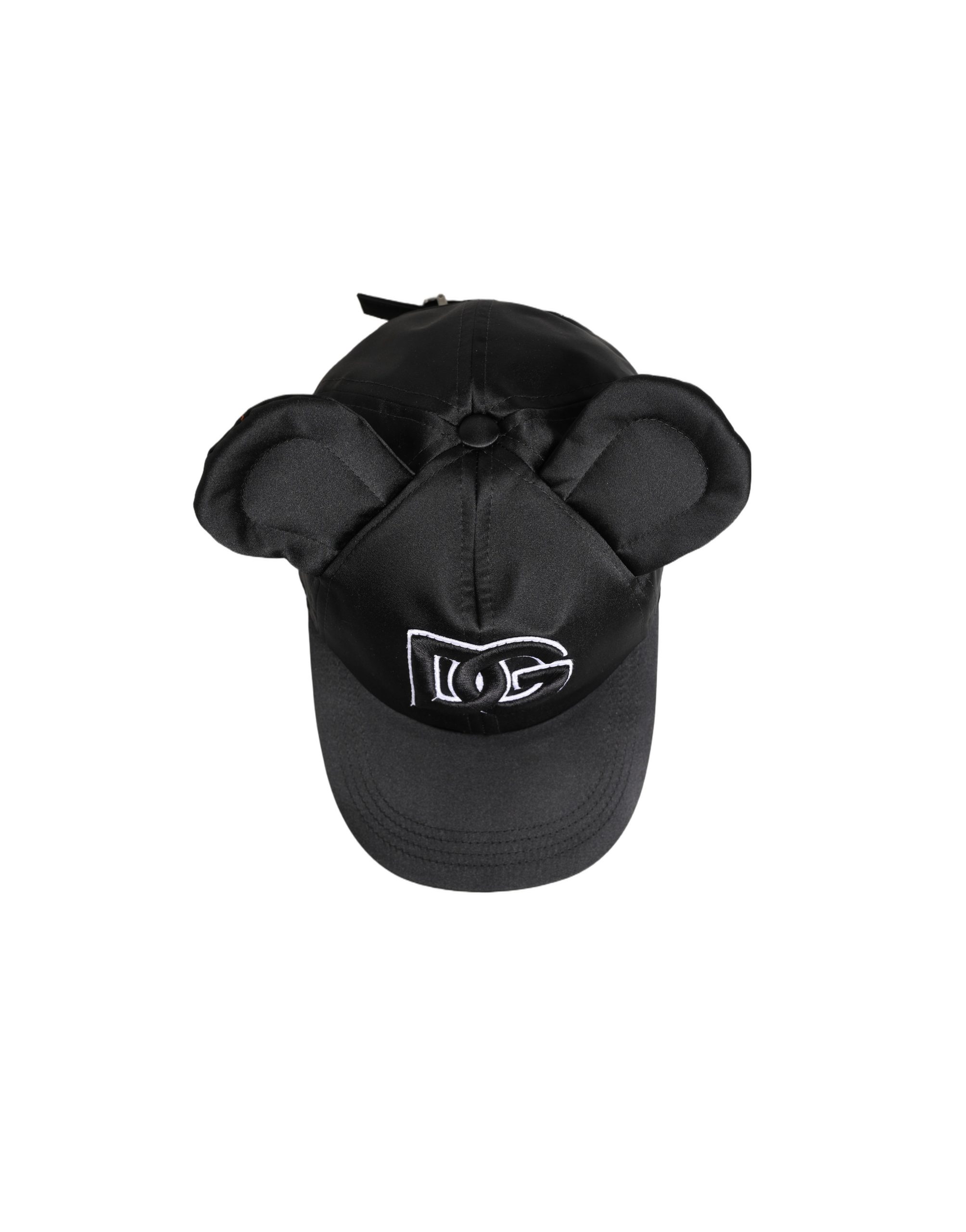 Dolce & Gabbana Men Black Velvet Animal Ears Baseball Cap Hat - Image 6