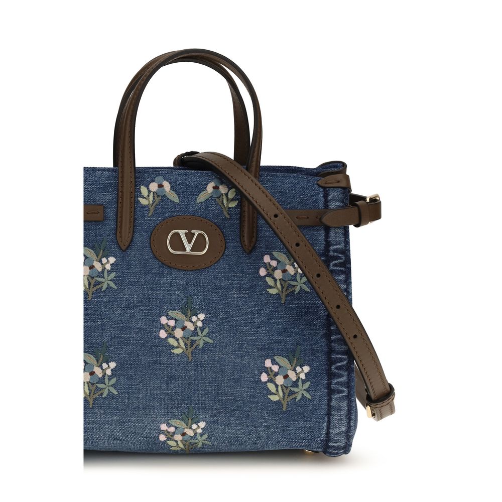 Valentino Garavani Blue Cotton Handbag - Image 4