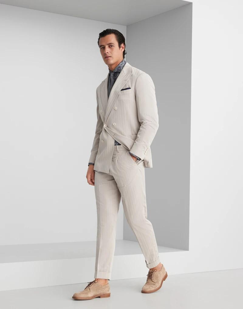 Brunello Cucinelli Gray Cotton Pattern Shirt - Image 3