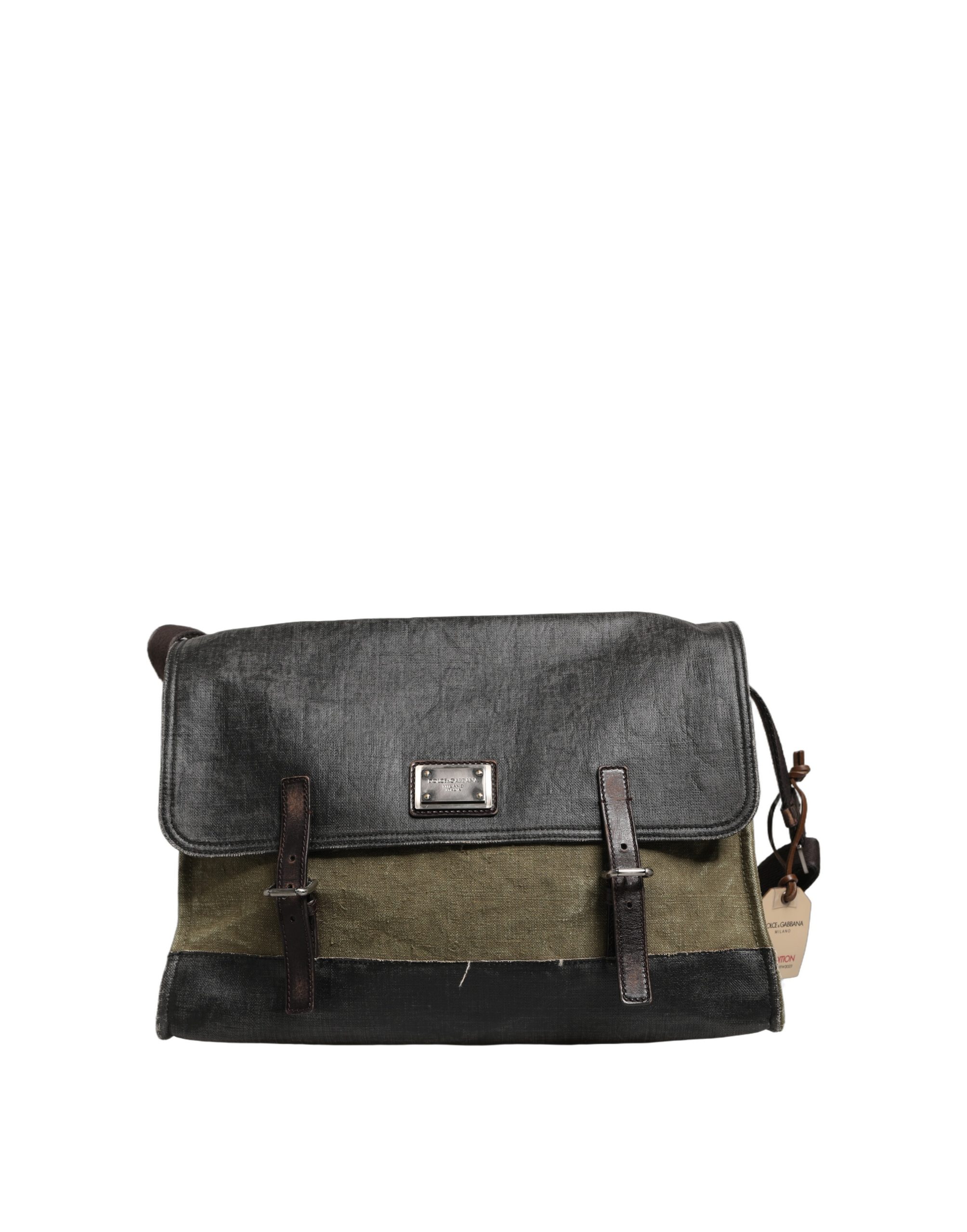 Dolce & Gabbana Military Green Two Tone Messenger Shoulder Borse Men Bag - Image 2