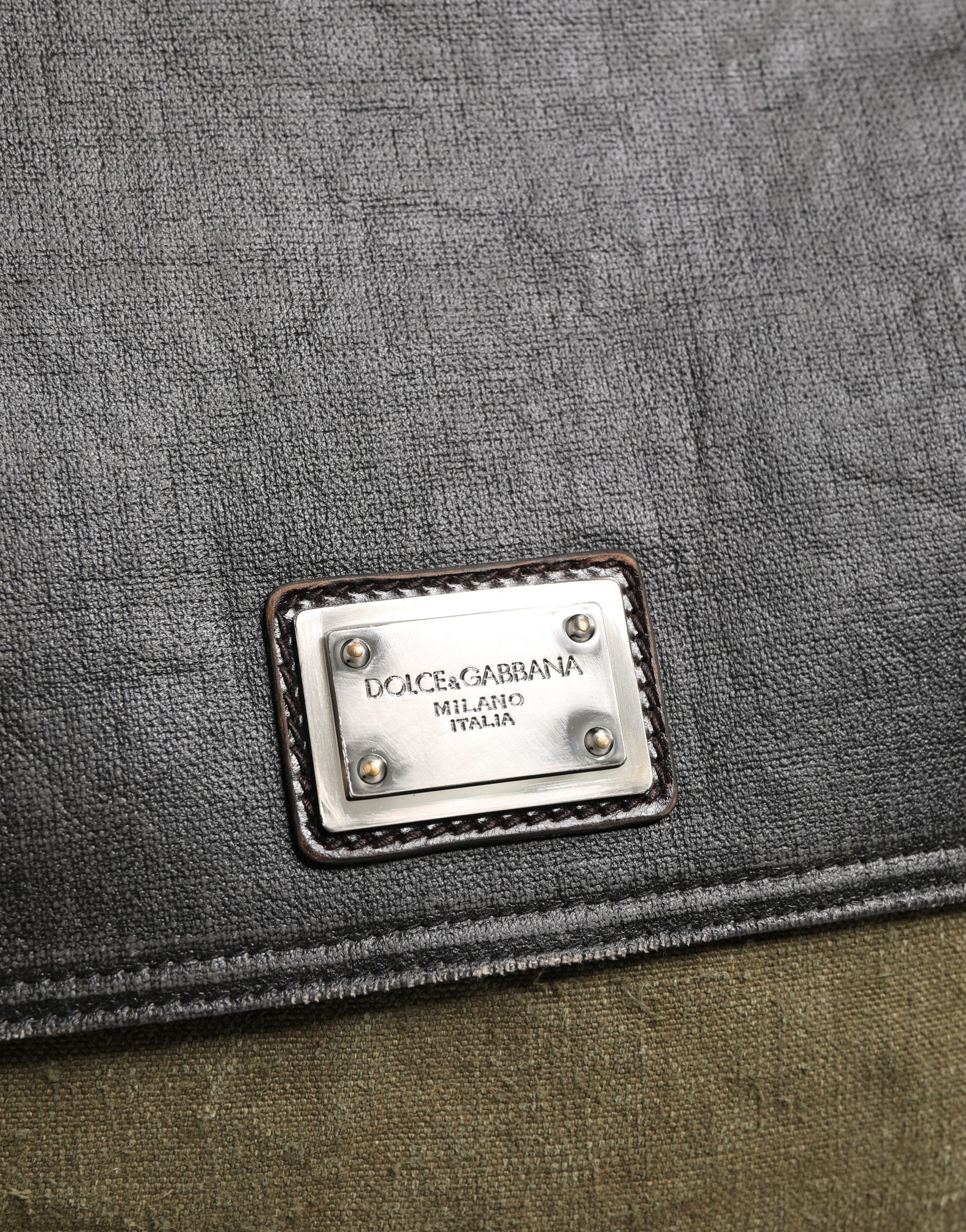 Dolce & Gabbana Military Green Two Tone Messenger Shoulder Borse Men Bag - Image 8