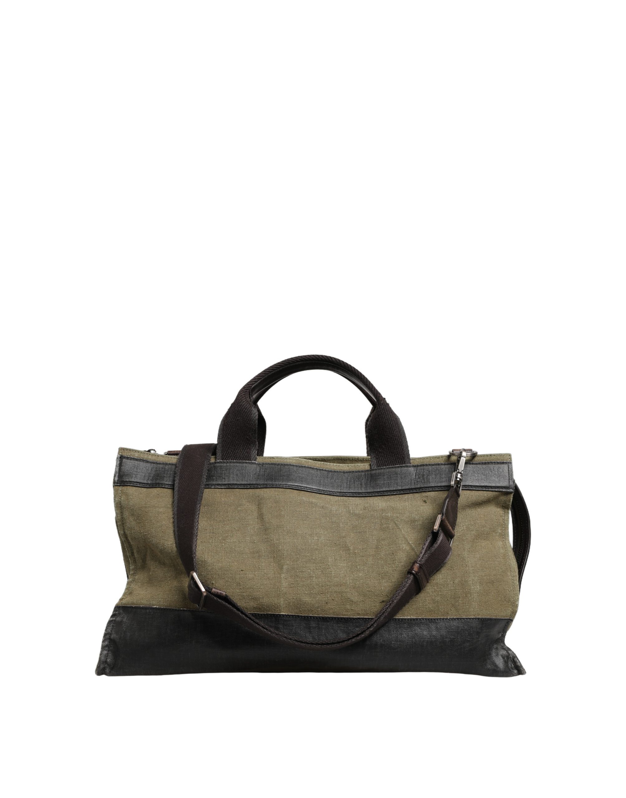 Dolce & Gabbana Military Green Two Tone Tote Duffel Shoulder Borse Bag - Image 4