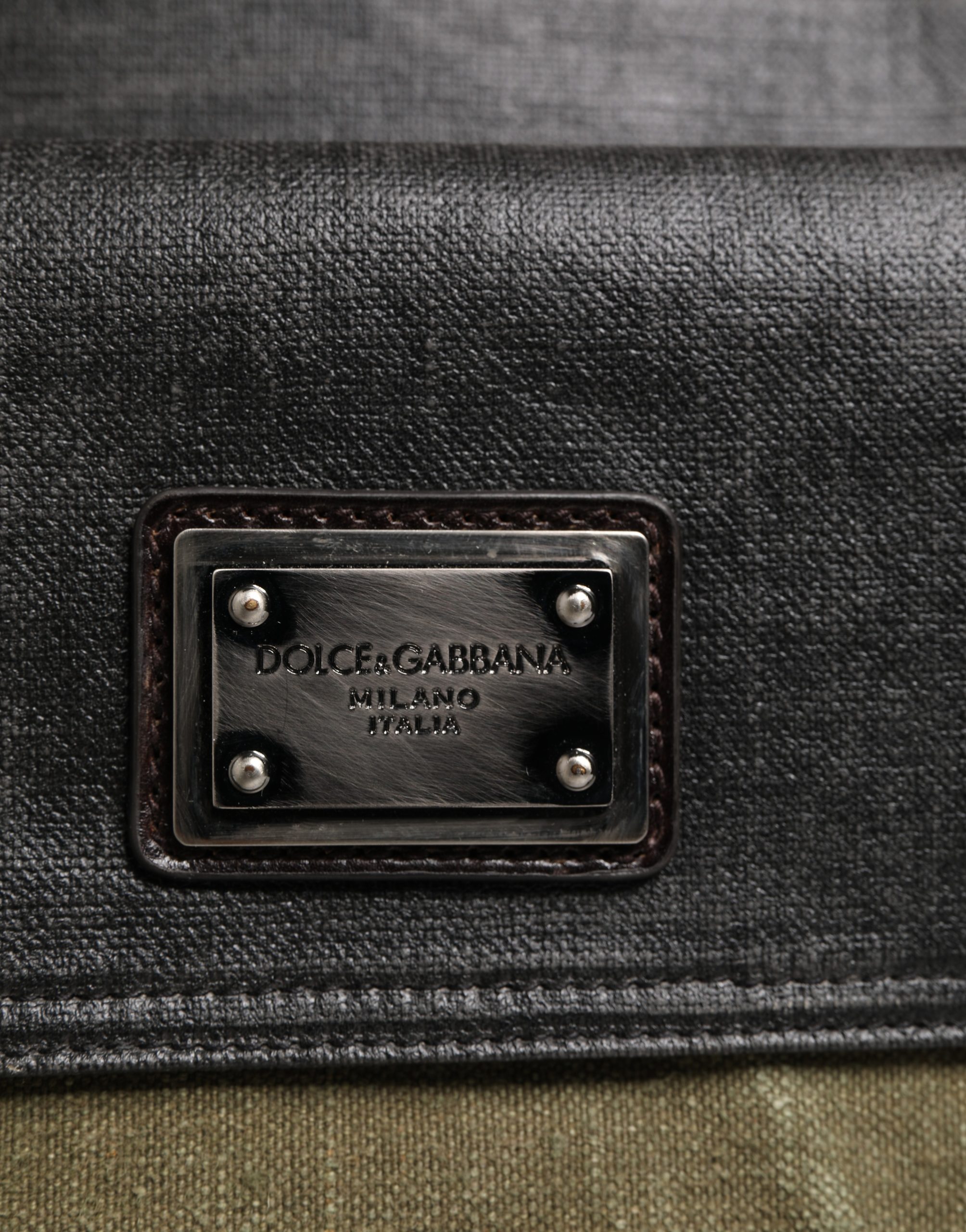 Dolce & Gabbana Military Green Two Tone Tote Duffel Shoulder Borse Bag - Image 8