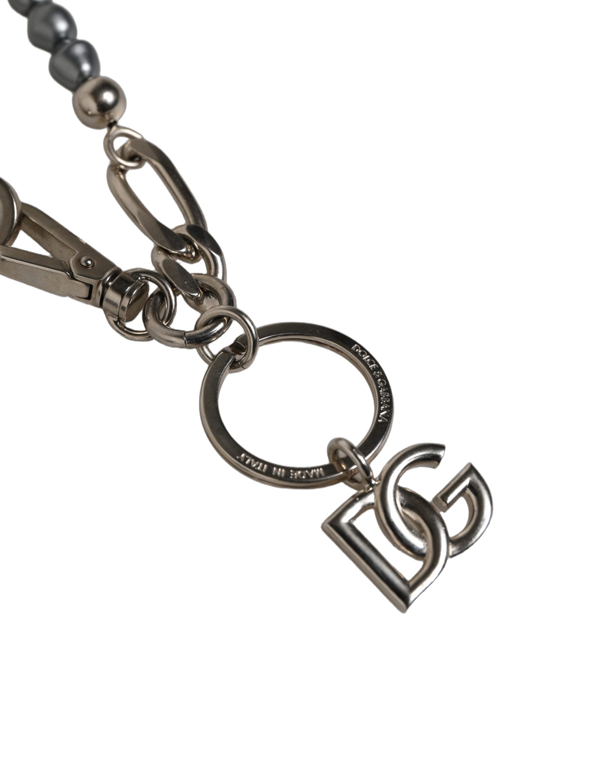 Dolce & Gabbana Silver Tone Chain Signature DG Logo Pendant Necklace - Image 3