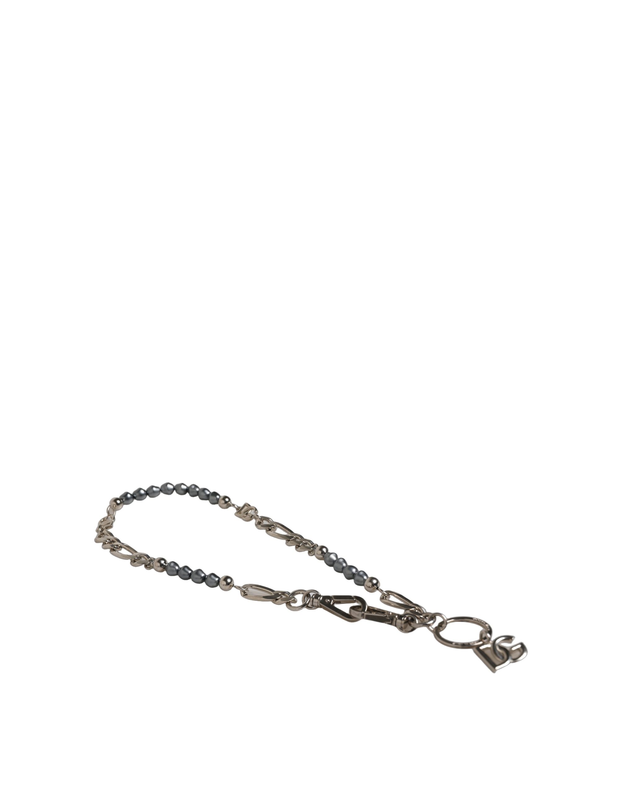 Dolce & Gabbana Silver Tone Chain Signature DG Logo Pendant Necklace - Image 4