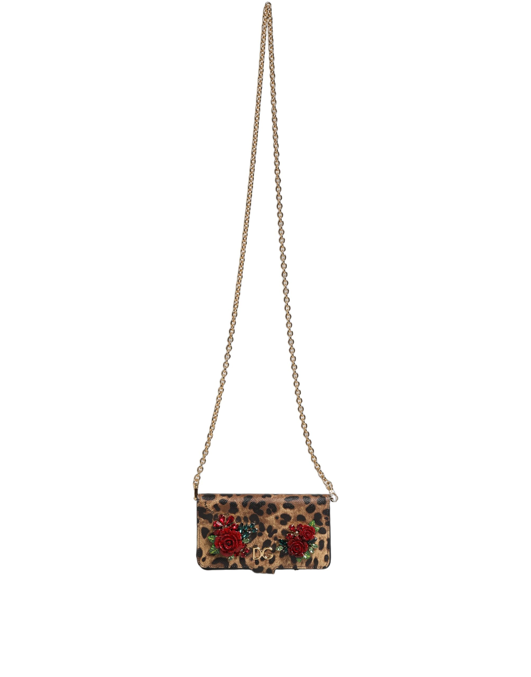 Dolce & Gabbana Flip Cover Brown Leopard Crystal iPhone X - XS Case - Image 2