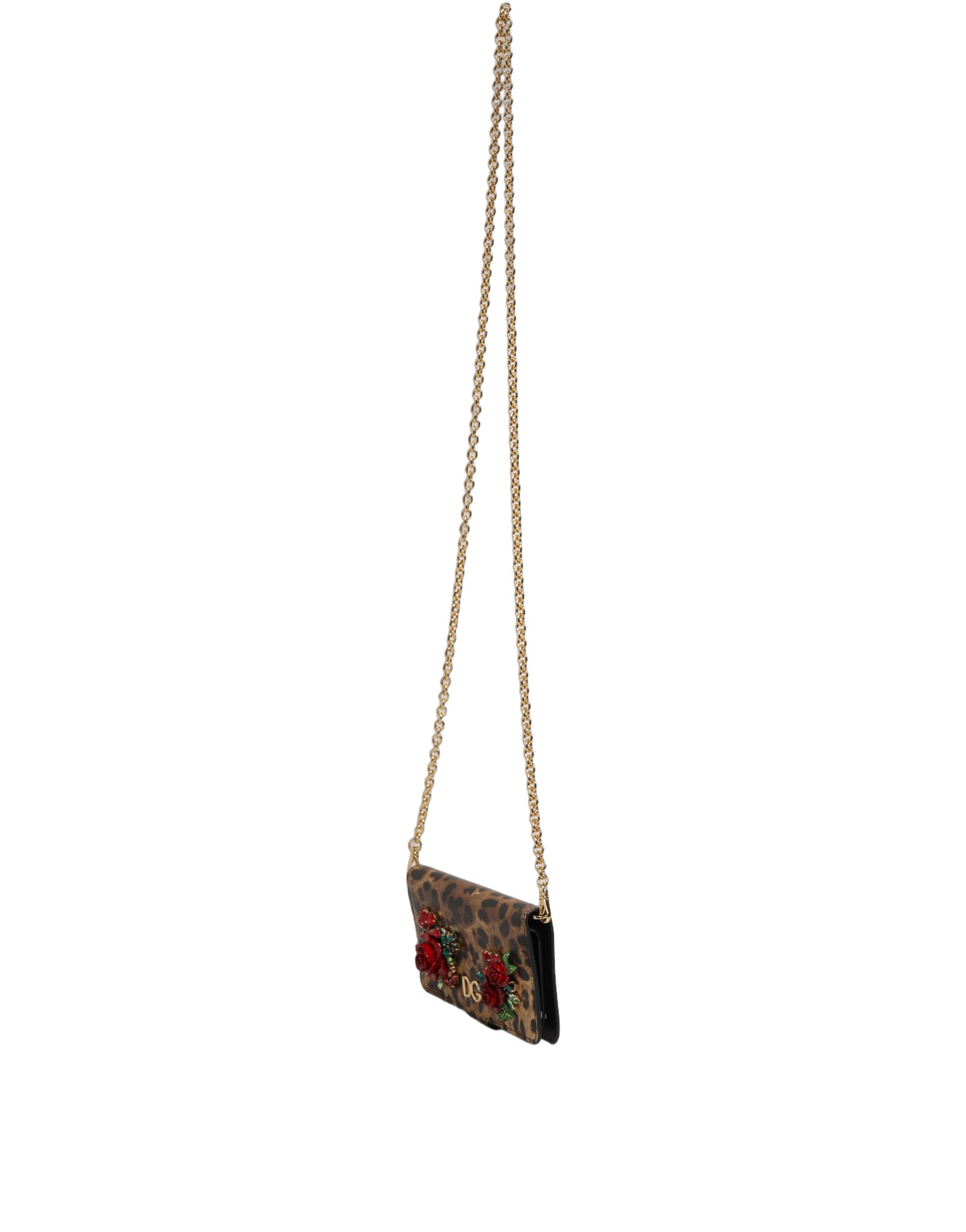 Dolce & Gabbana Flip Cover Brown Leopard Crystal iPhone X - XS Case - Image 6