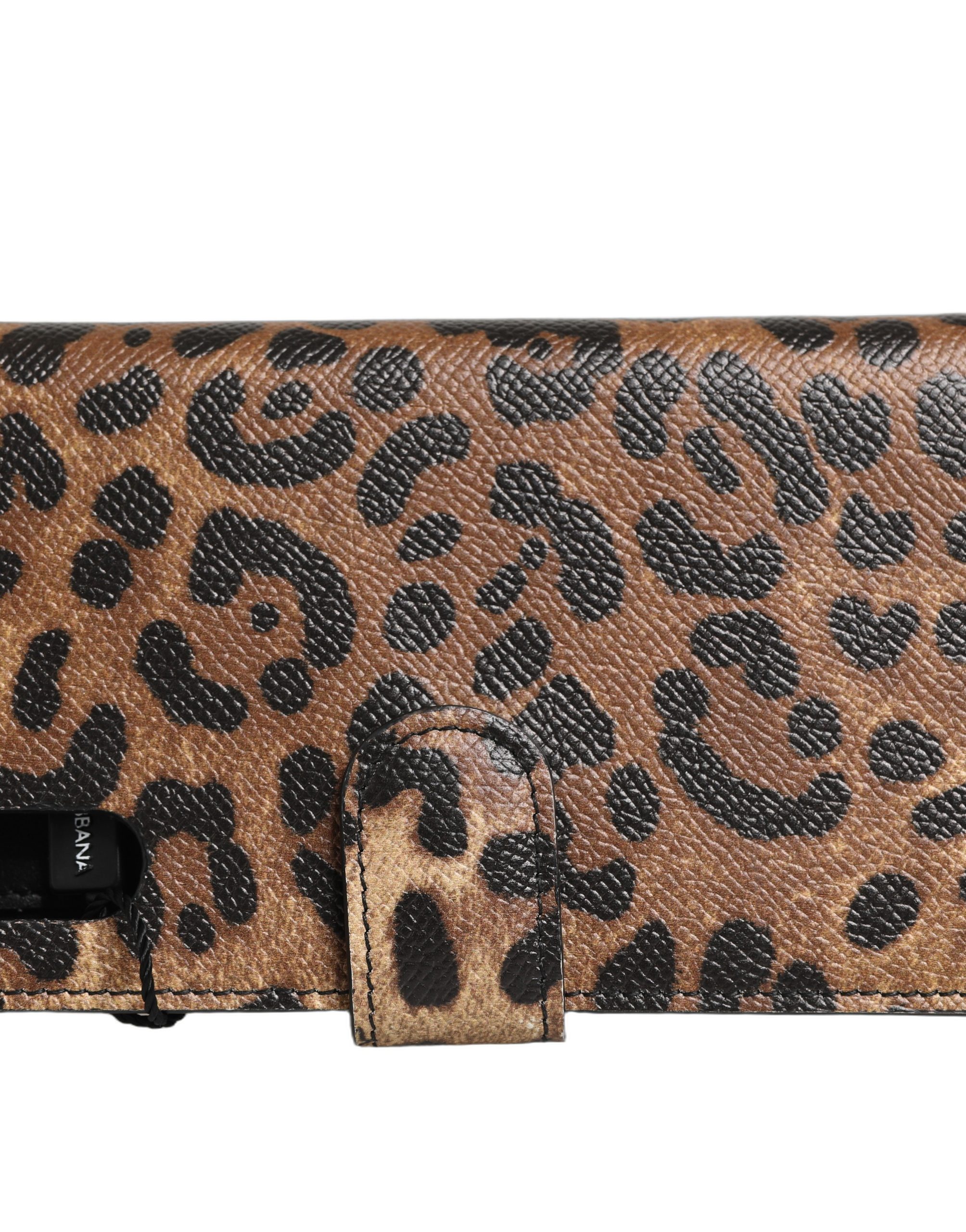 Dolce & Gabbana Flip Cover Brown Leopard Crystal iPhone X - XS Case - Image 7