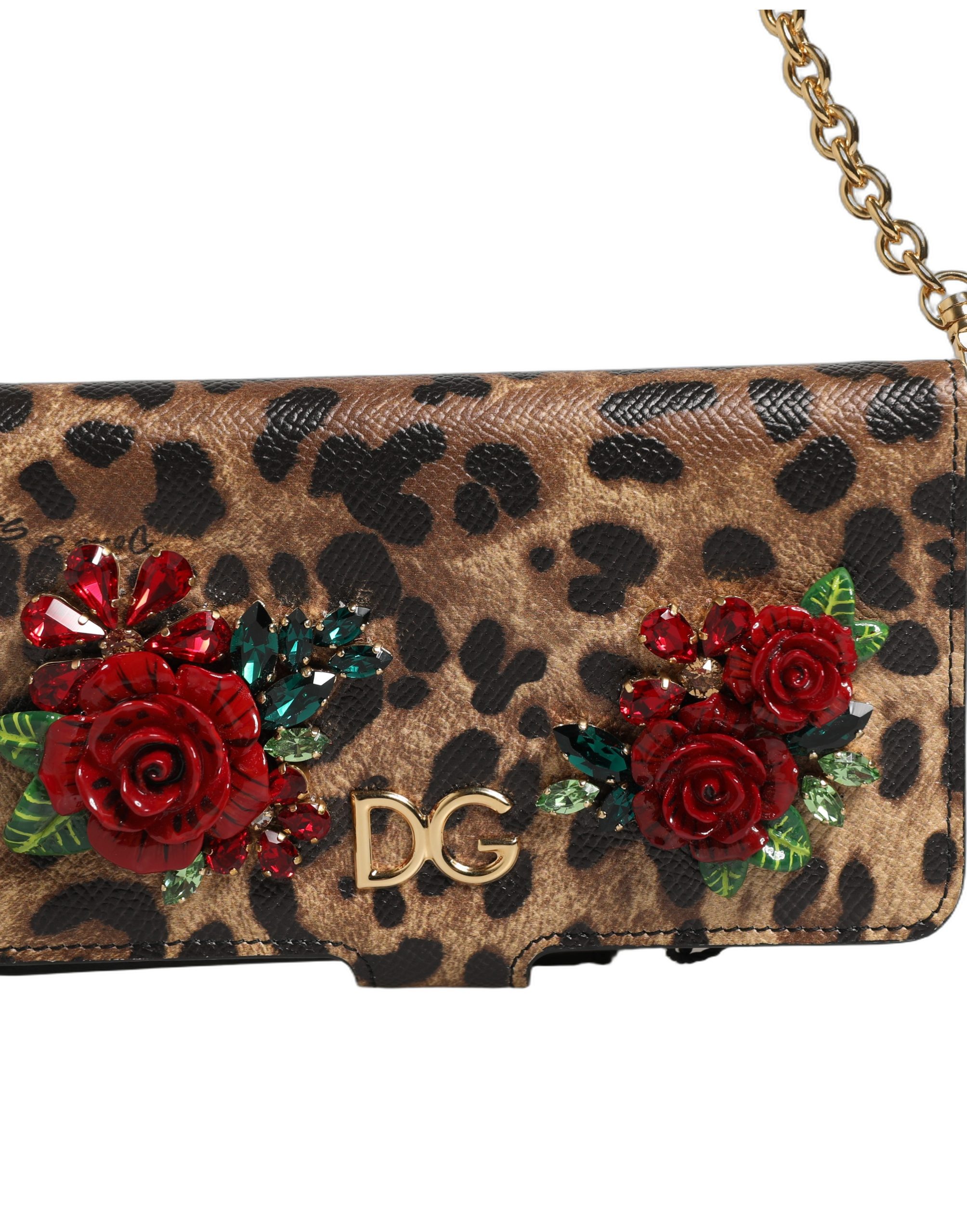 Dolce & Gabbana Flip Cover Brown Leopard Crystal iPhone X - XS Case - Image 8