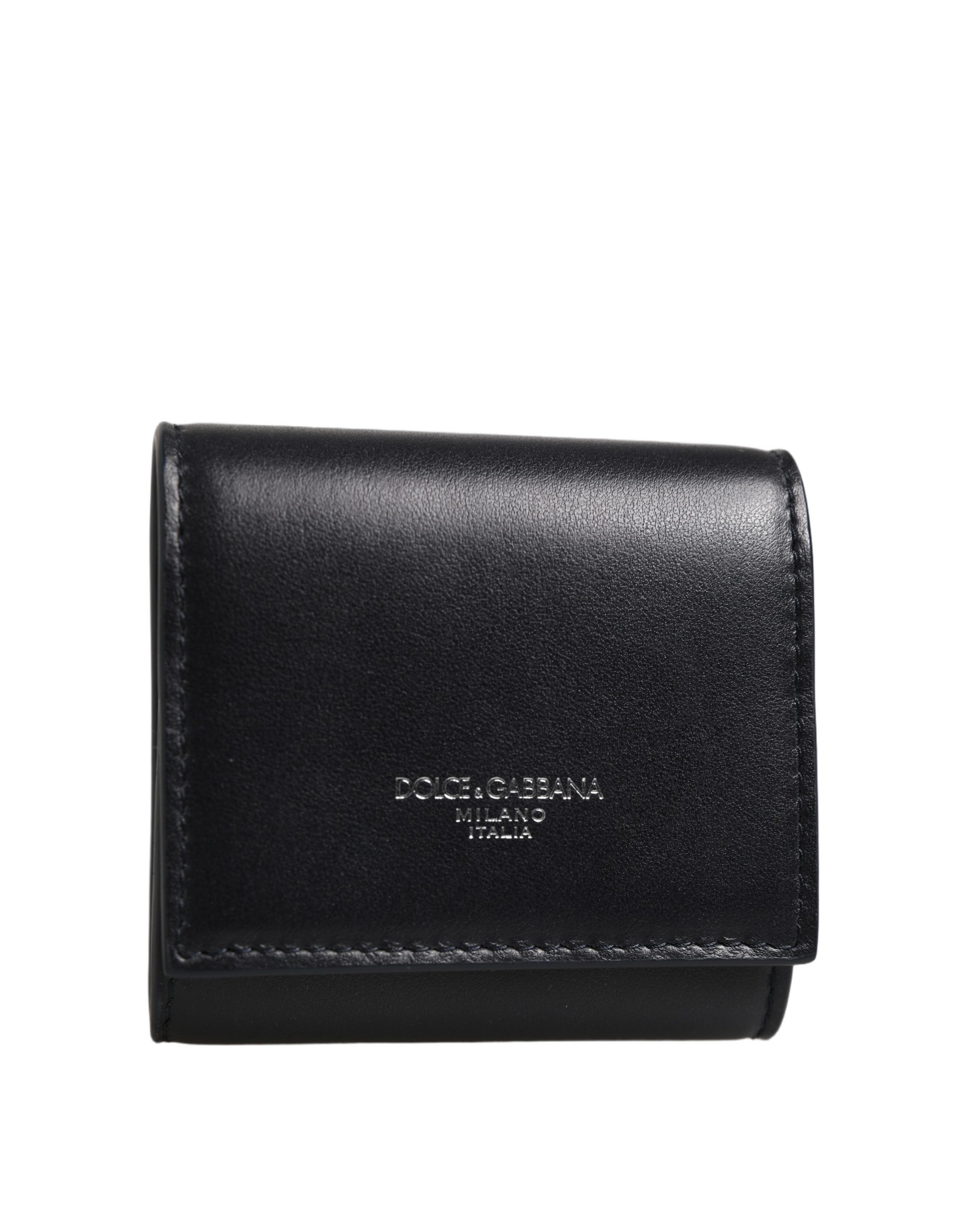 Monedero plegable de piel de becerro negra con estampado del logo de Dolce & Gabbana - Image 3