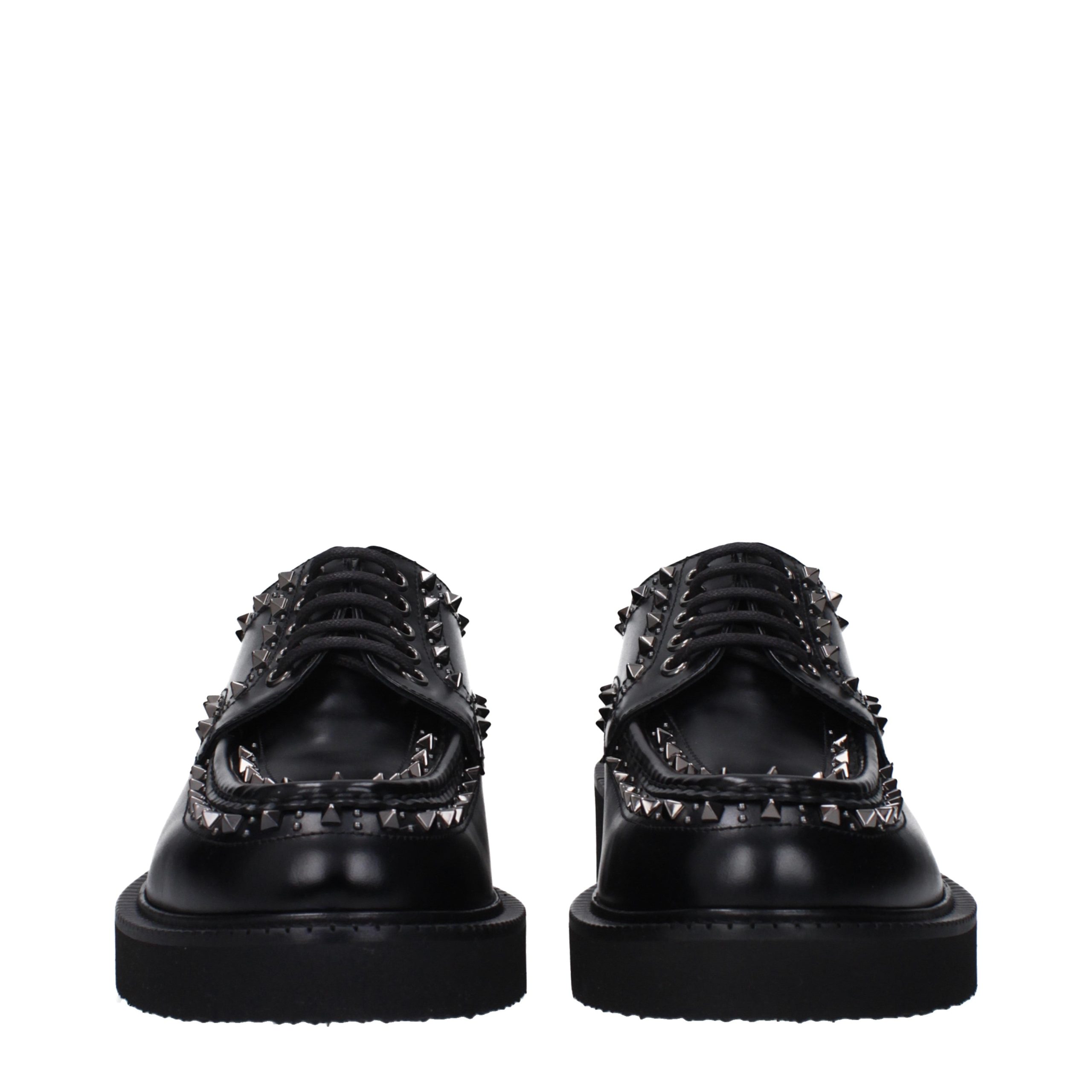 Valentino Garavani Black Leather Oxfords And Derbies - Image 3