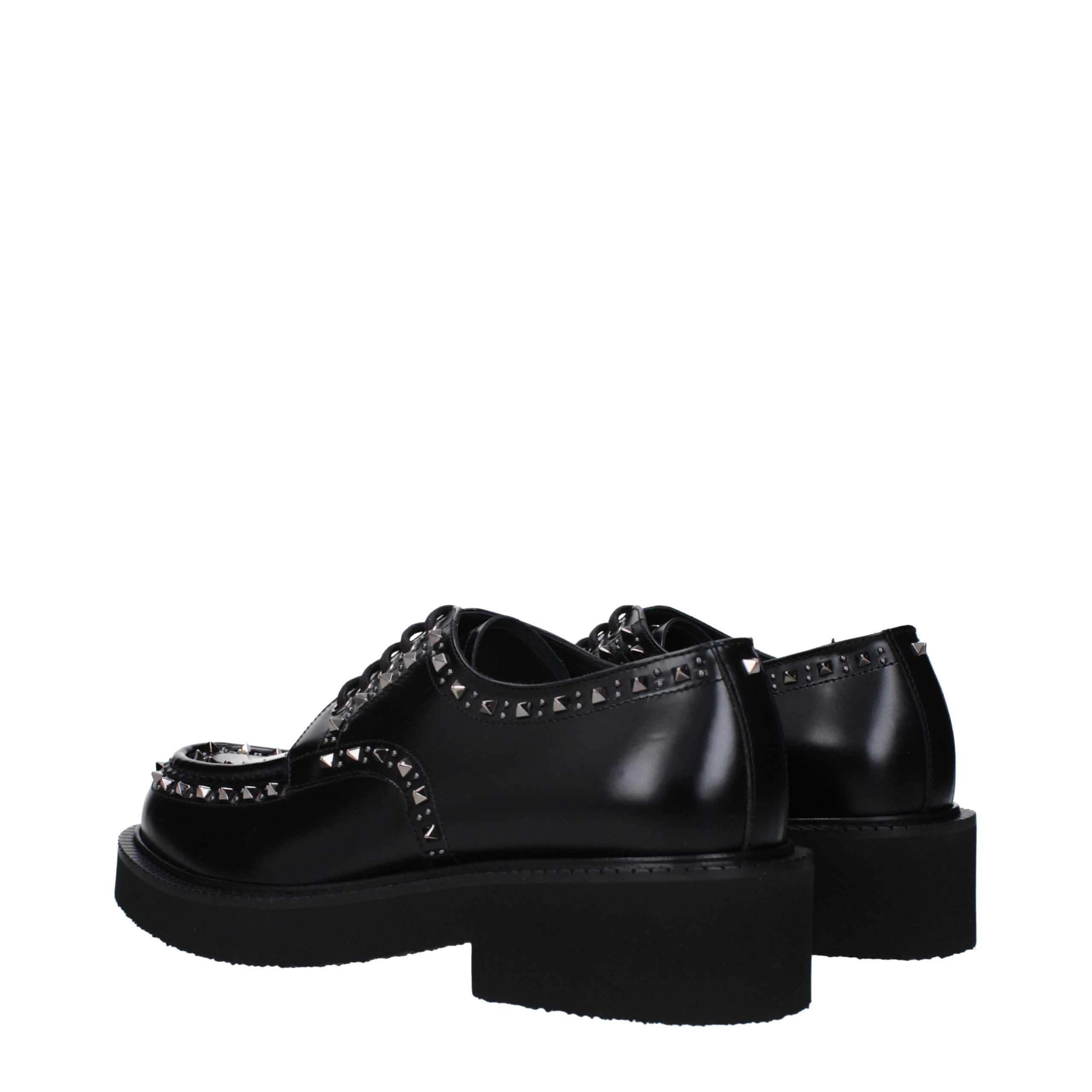 Valentino Garavani Black Leather Oxfords And Derbies - Image 4