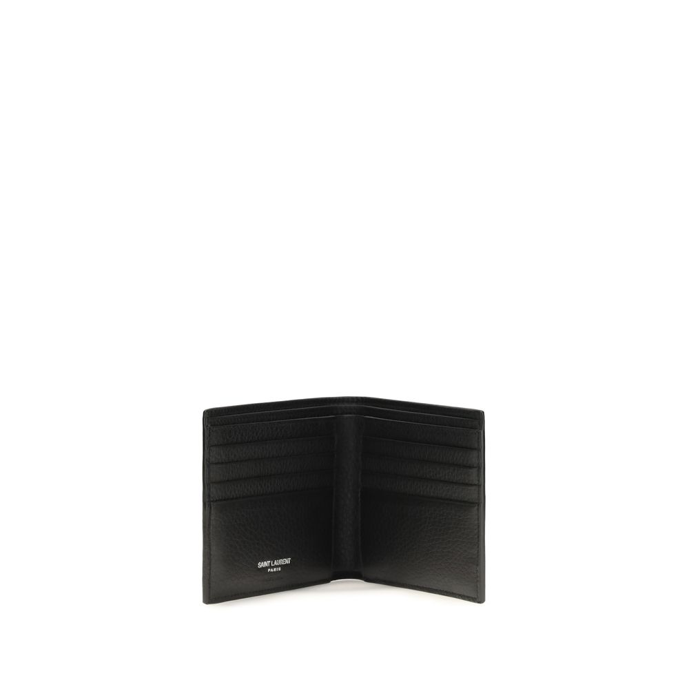 Saint Laurent Black Calf Leather Bos Taurus Wallet - Image 3