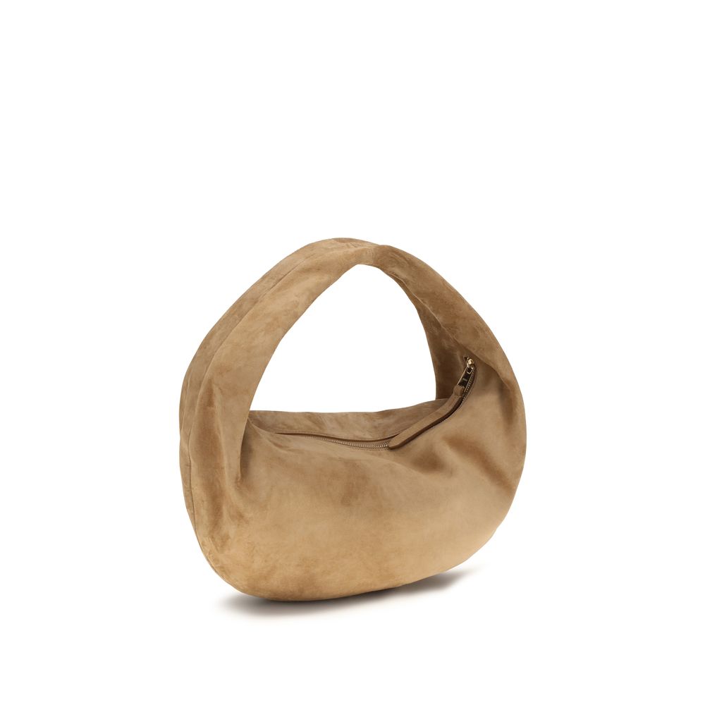 Khaite Beige Calf Leather Bos Taurus Shoulder Bag - Image 3