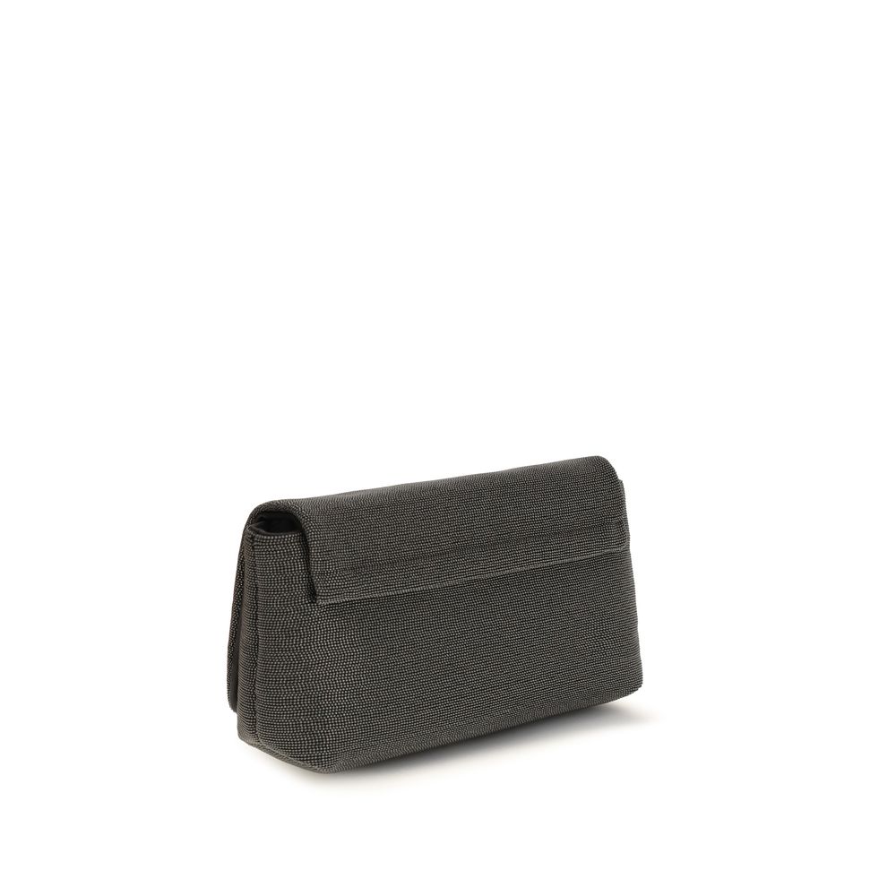 Brunello Cucinelli Black Leather Shoulder Bag - Image 3