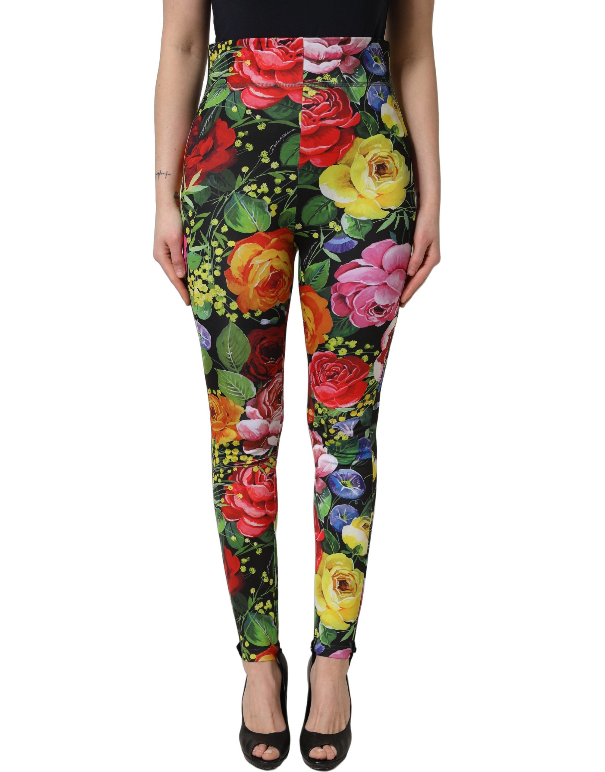 Dolce & Gabbana Multicolor Floral Stretch Jersey Leggings Pants - Image 2