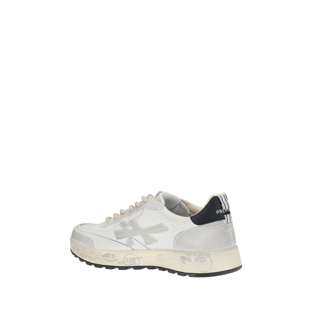 Premiata White Calf Leather Bos Taurus Low Top Sneakers - Image 3