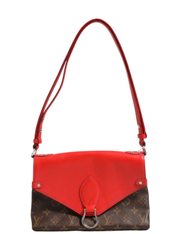 Louis Vuitton Saint Michel Monogram Epi Shoulder Bag Coquelicot