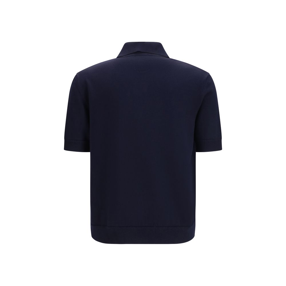 Balmain Blue Wool Oves Aries Polo Shirt - Image 2