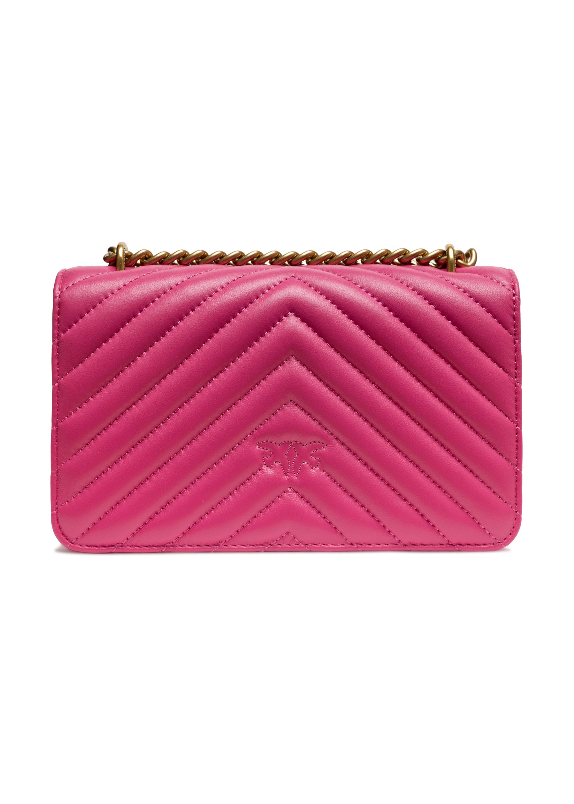 PINKO Pink Leather Love One Mini Shoulder Bag - Image 3