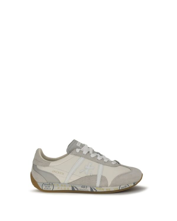 Premiata White Calf Leather Bos Taurus Low Top Sneakers