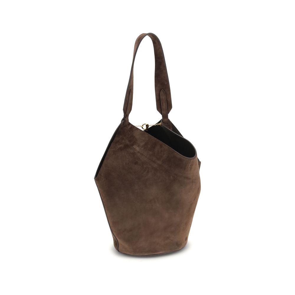 Khaite Brown Calf Leather Bos Taurus Shoulder Bag - Image 3