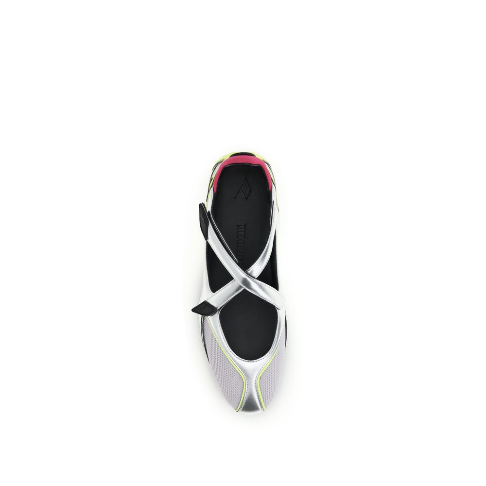 The Attico Silver Polyurethane Ballet Flats - Image 4