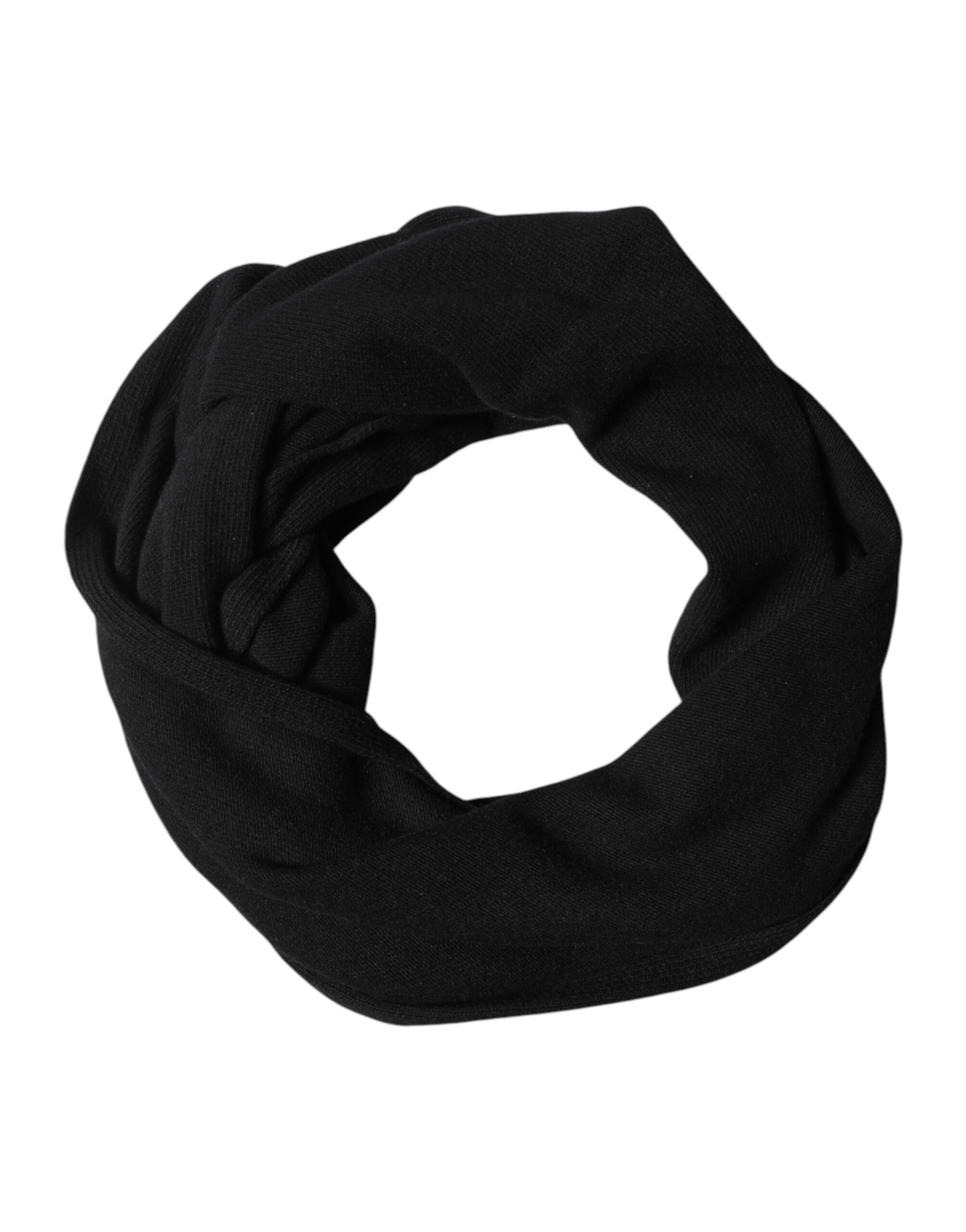 Dolce & Gabbana Black Wool Knit Neck Wrap Shawl Men Scarf - Image 2